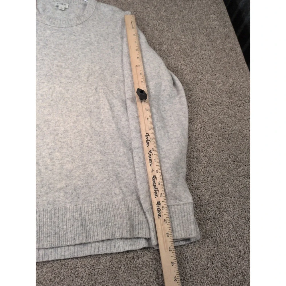 J. Crew Mens Large Heather Light Blue Grey Wool Blend Crewneck Sweater Pullover